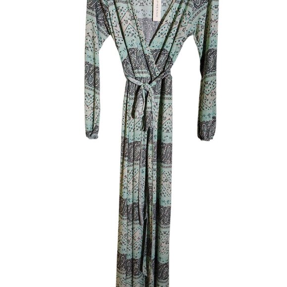 Espresso Dress, Size Large, Turquoise/Black/White - Picture 1 of 2